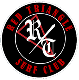 Red Triangle Surf Club logo with red text around a black circular emblem and white “R” and “C” letters.