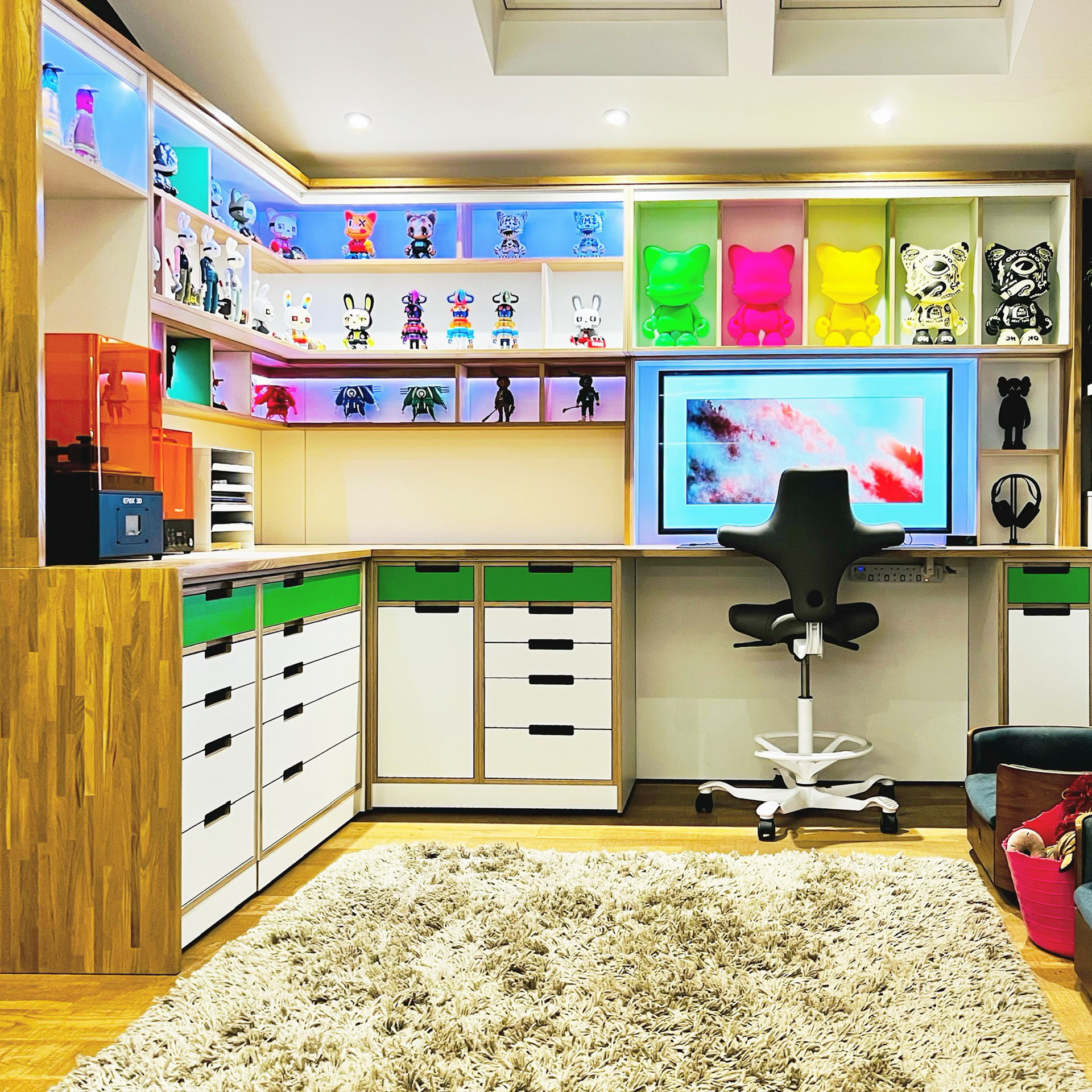 Attic & Office - Bespoke formica ply office