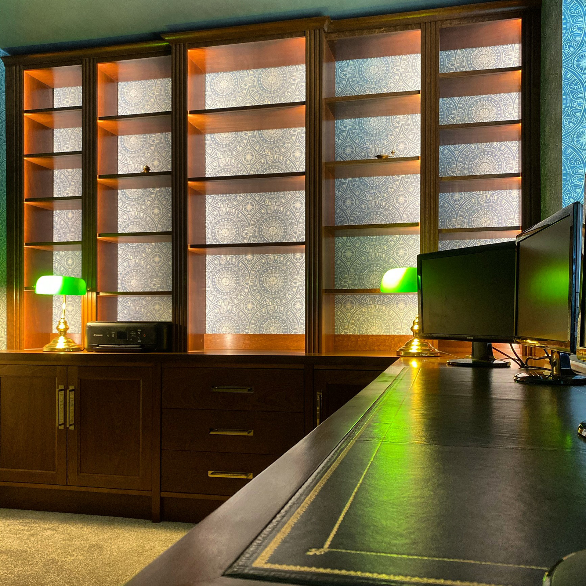 Attic & Office - Hardwood dark office