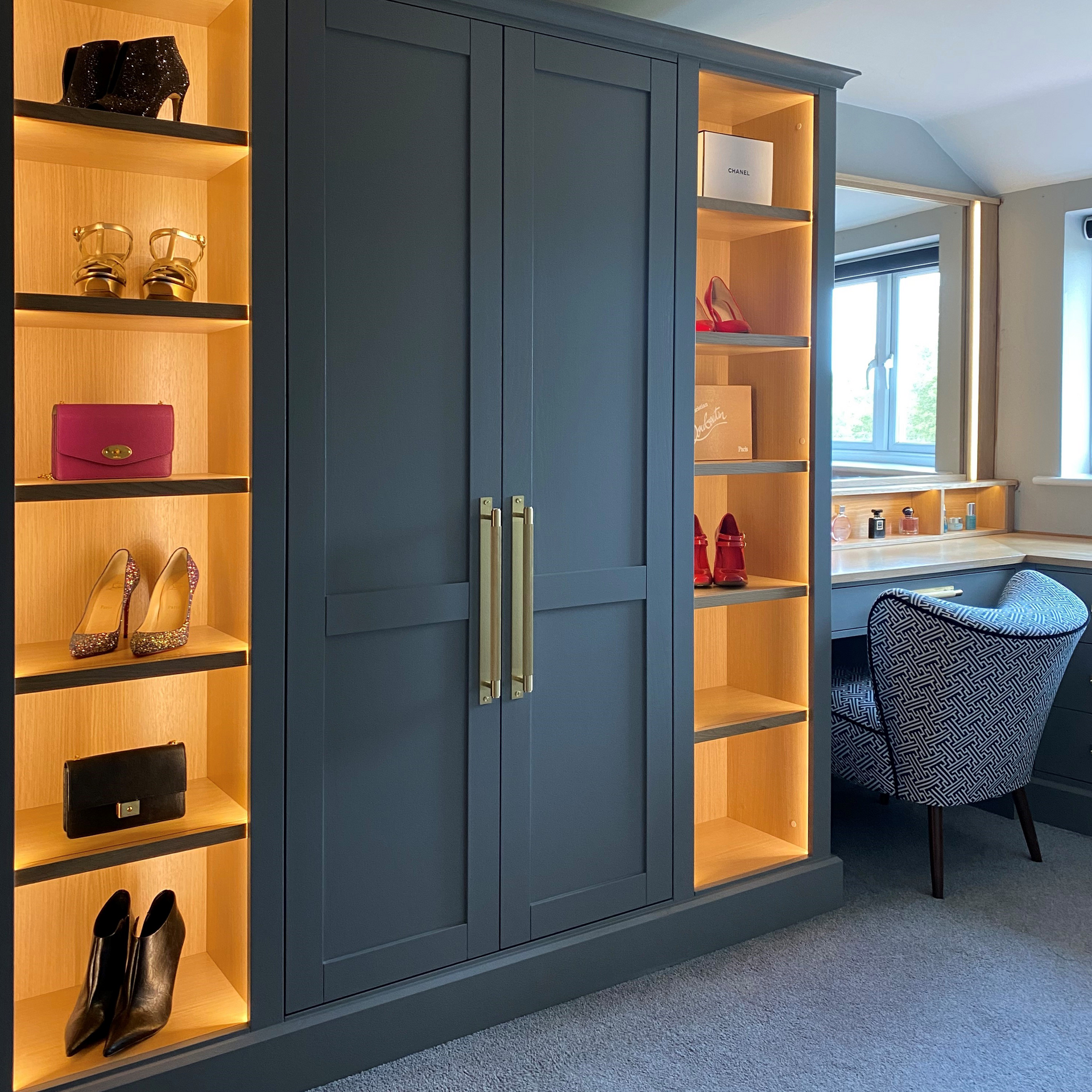 Bedroom - Painted and Oak wardrobe & dressing table