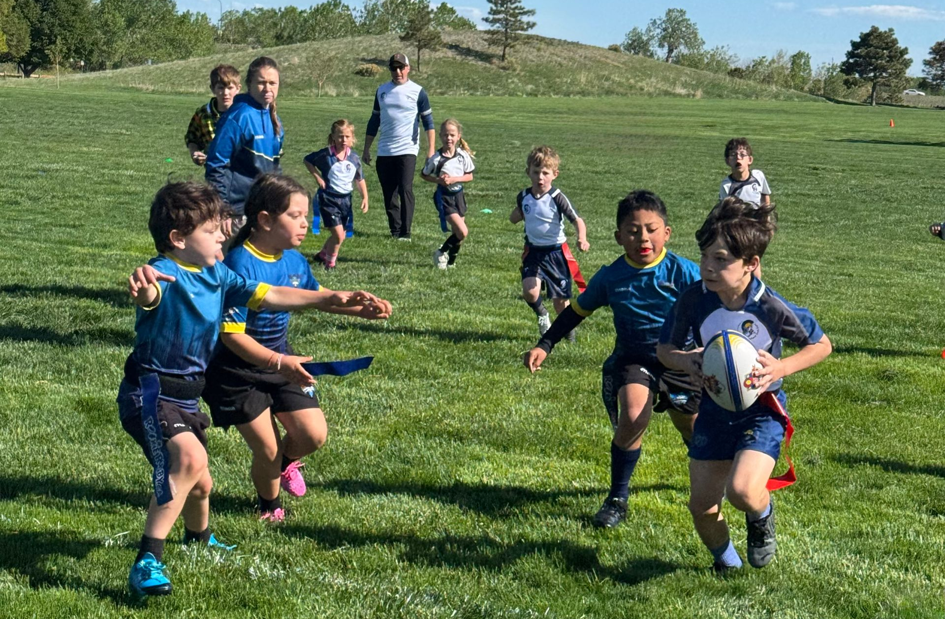 Rugby Colorado TRY Image 8U Players from Glendale and Denver Wolfpack.