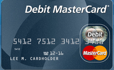 A mastercard debit card with lee m. cardholder on it