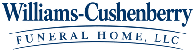 Williams-Cushenberry Funeral Home, LLC logo in blue text on white background