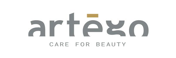 Logo Artego: testo grigio con