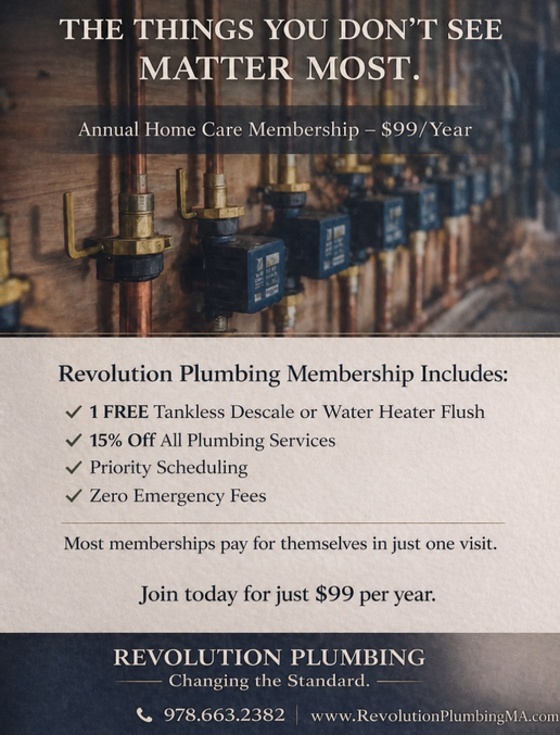 Vintage-style ad for Revolution Plumbing with a cowboy and “The memberships are coming!” headline