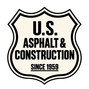 U.S. Asphalt & Construction shield logo with bold black text and “Since 1959” under it