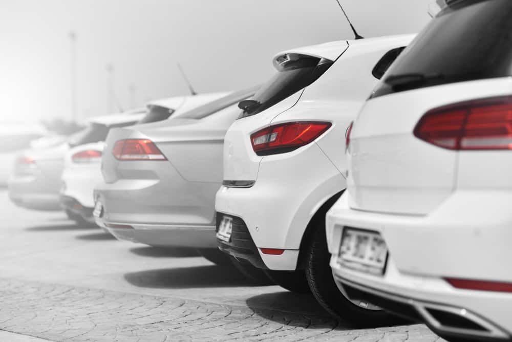 Row of White and Silver Cars Parked in an Outdoor Lot, Viewed From the Rear — BCV Storage Centre in Port Macquarie, NSW