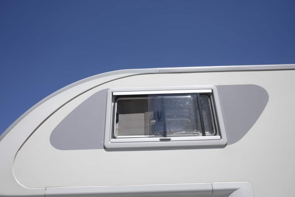 RV Side With an Open Window Against a Clear Blue Sky — BCV Storage Centre in Port Macquarie, NSW