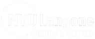 NYU Langone Health logo in white on a white background