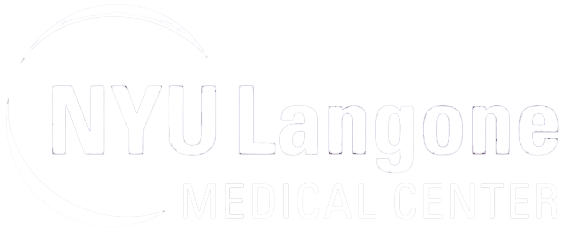NYU Langone Health logo in white on a white background