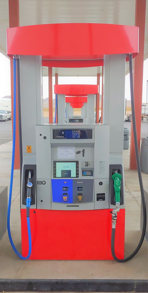 Red & Gray Gas station pump at Last Stop Travel Center