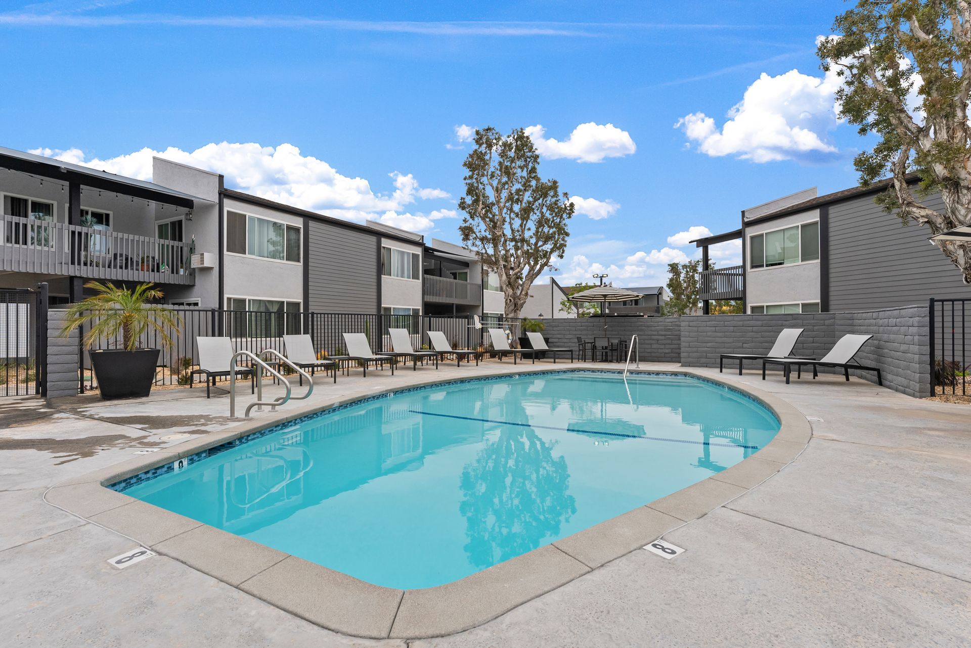 Exterior photo of The Edward Apartments -Pool