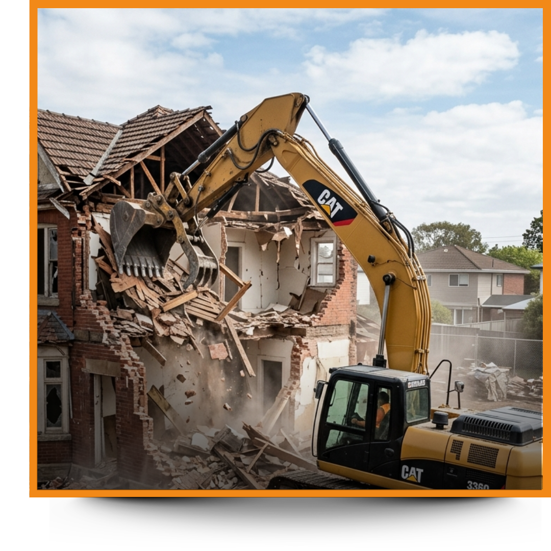 An image of a house being demolished