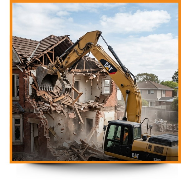 An image of a house being demolished