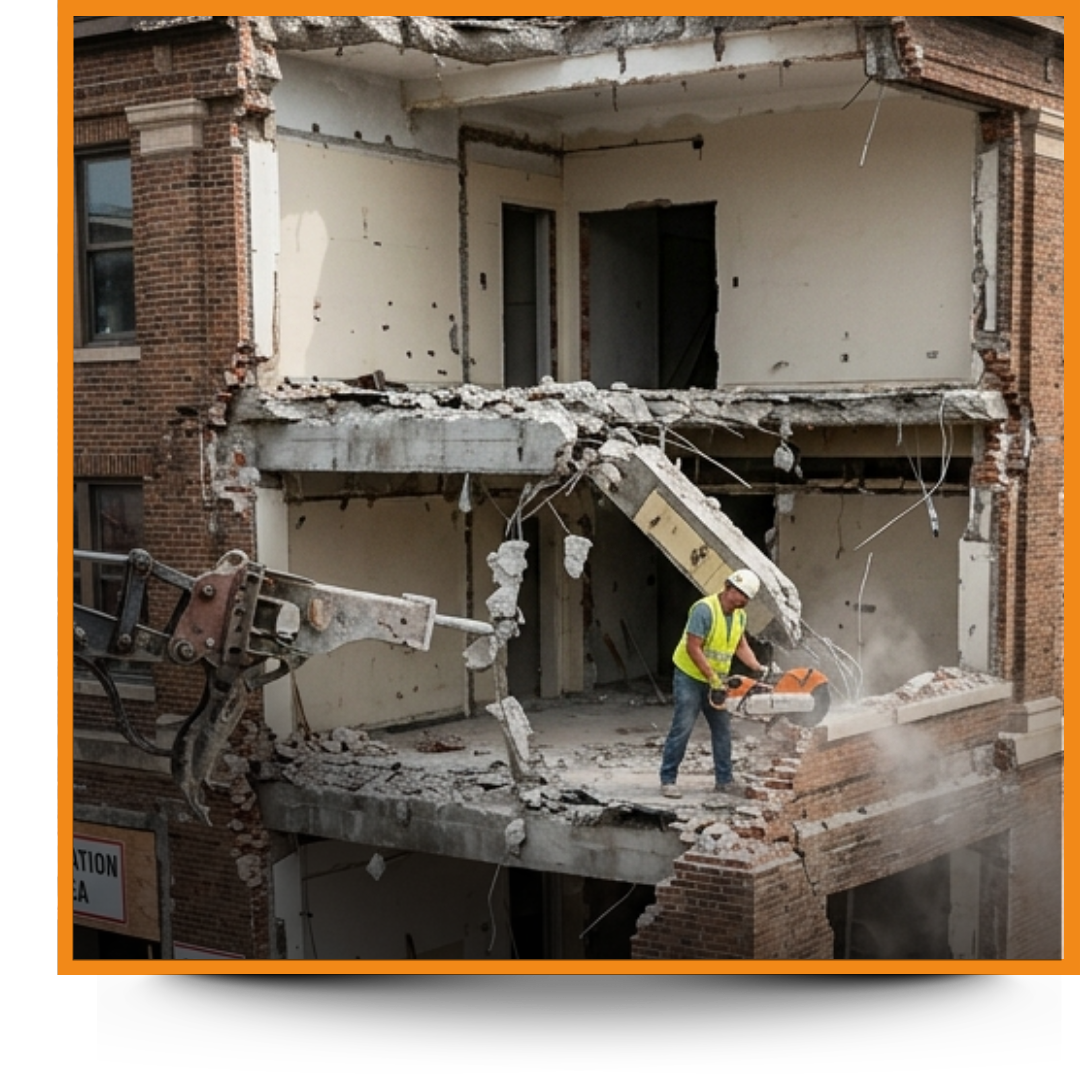 An image of site demolition