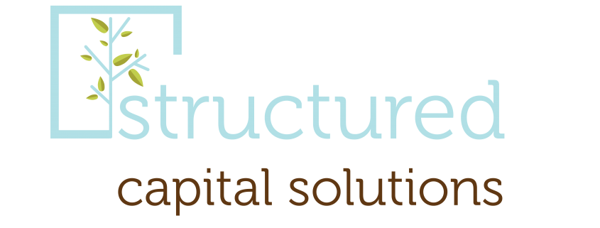 Structured Capital Solutions logo with a stylized teal “S” and leaf design, gray “tructured,” and brown “capital solutions”