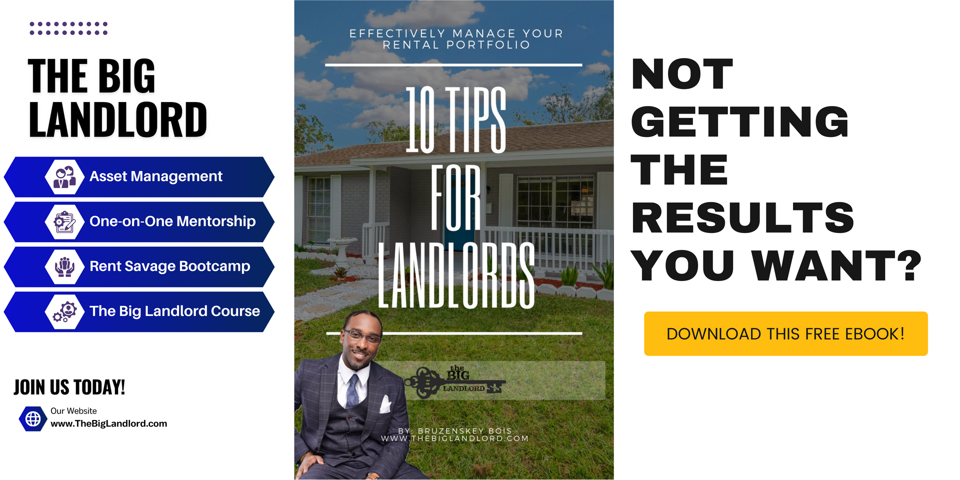 Download the free ebook from The Big Landlord property management course by Bois Enterprises