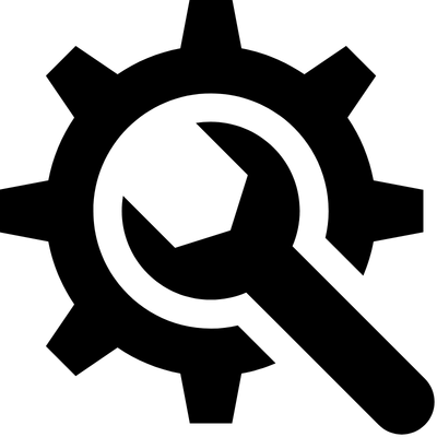 Icon of a gear with a wrench overlay