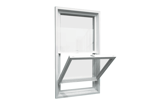 Picture of a white single hung window.  These types of window replacements are popular with Belleville Windows and Doors near me customers.