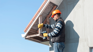 Picture of fascia and soffit installation on the exterior of a house in Belleville.