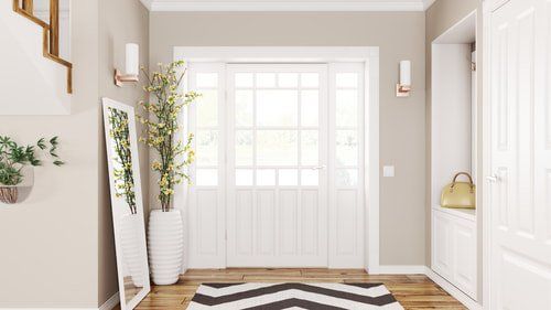 Picture of a door with windows from a windows and doors company in Belleville Ont.