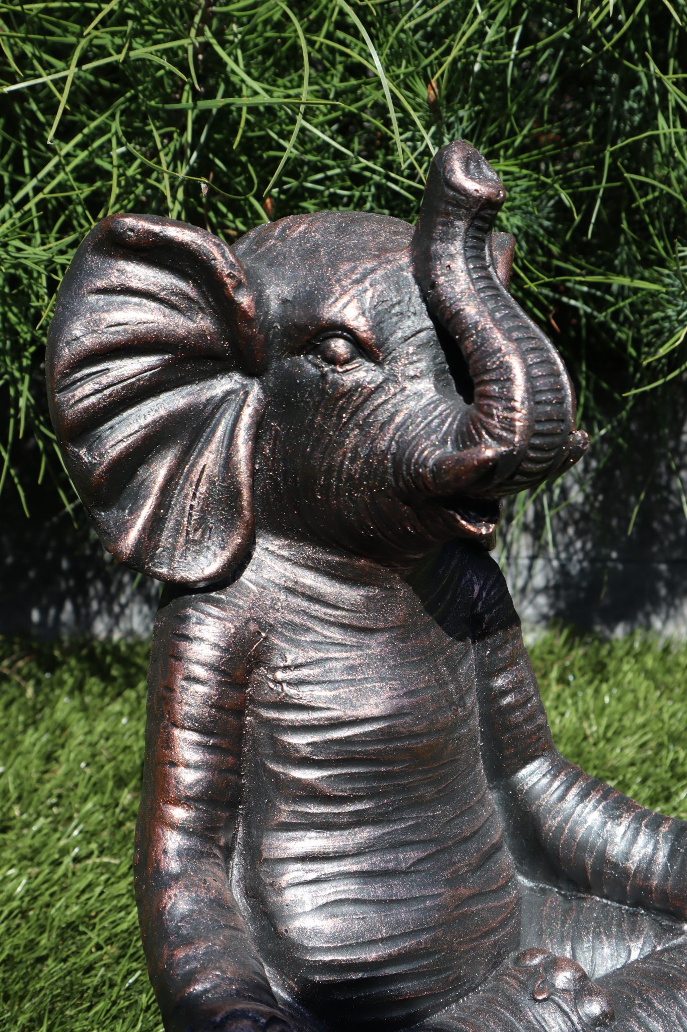 Boeddha olifant beeld 34 cm rustgevende tuin decoratie dierenbeeld