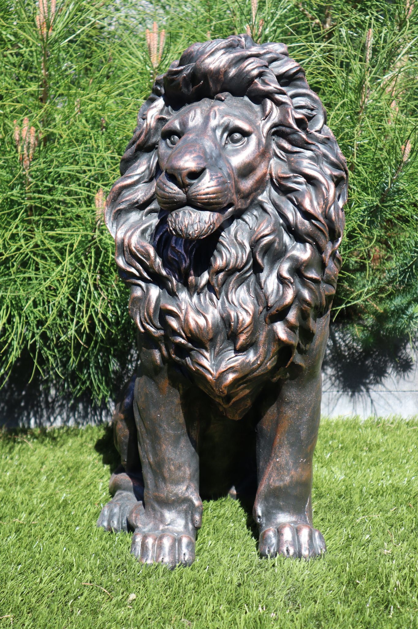 Leeuw beeld brons 60 cm luxe dierenbeeld voor binnen en buiten