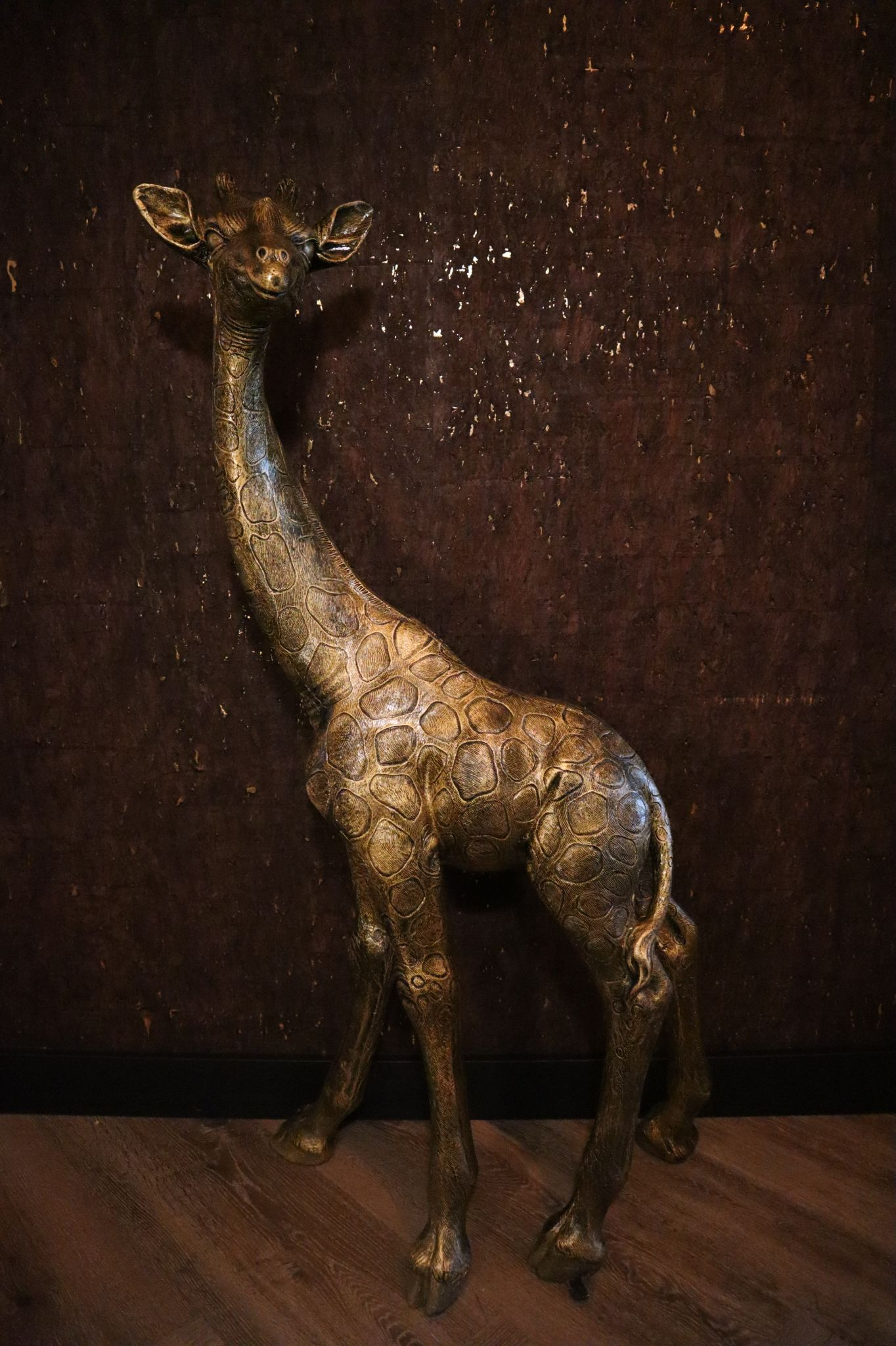 Giraffe beeld XL goud 120 cm dierenbeeld
