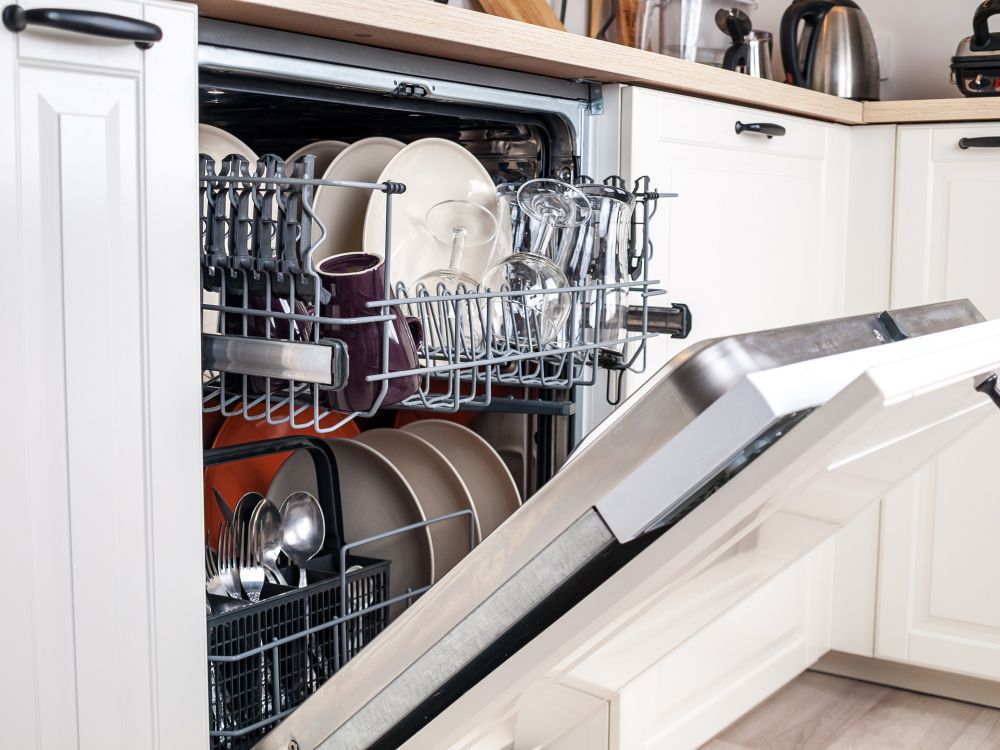 Dishwasher with Washed Dishes — Syracuse, NY — Automatic Appliance Service II Dishwasher with Washed Dishes — Syracuse, NY — Automatic Appliance Service II