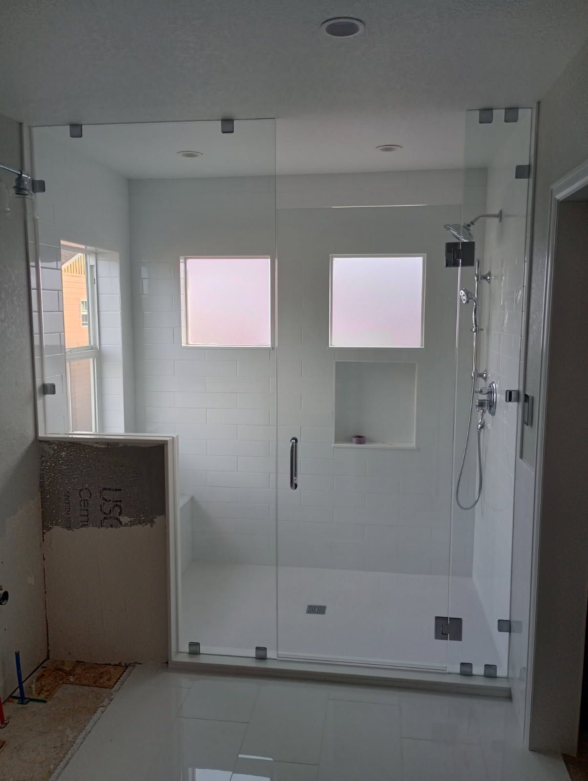 Commercial glass gym partition by Highlands Ranch Glass