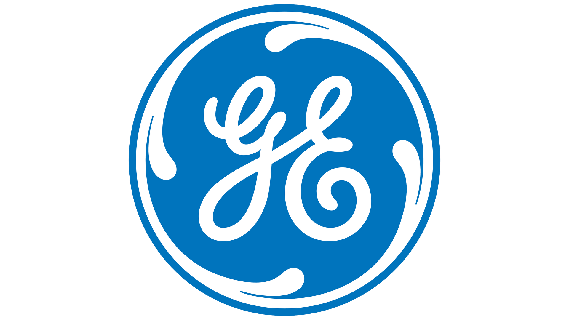 Blue GE logo in a white circle on a white background
