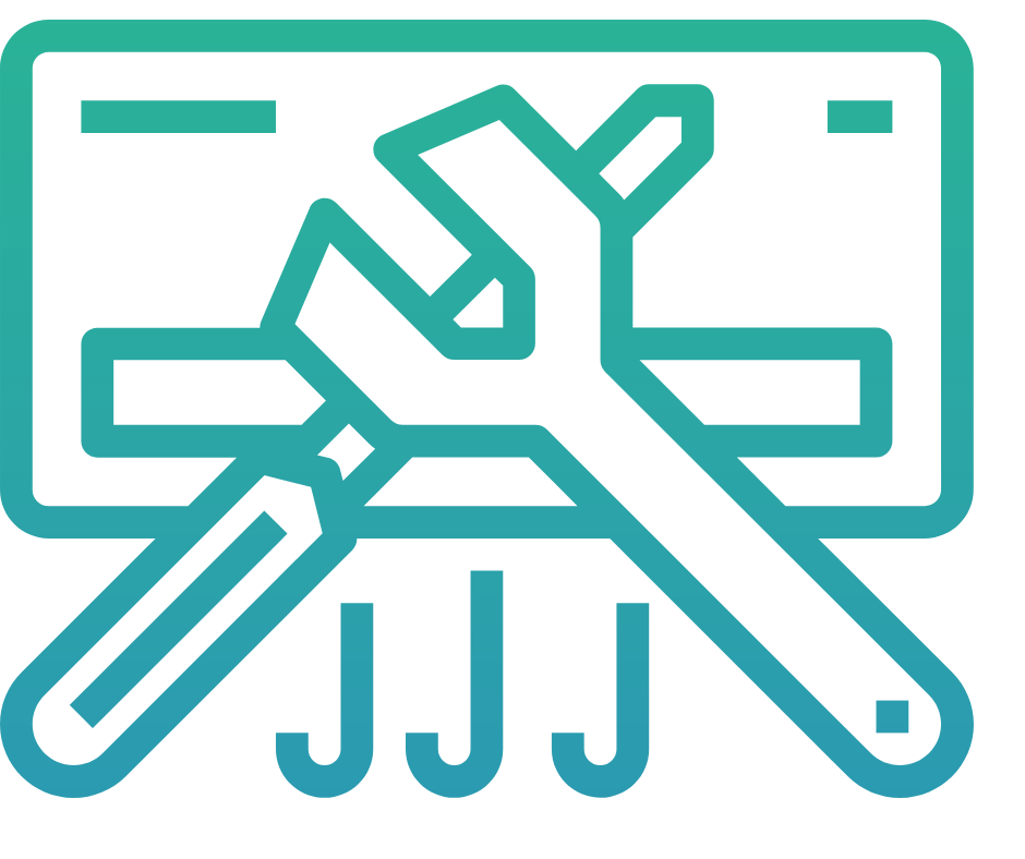 Spanner, screwdriver and heat pump symbol.