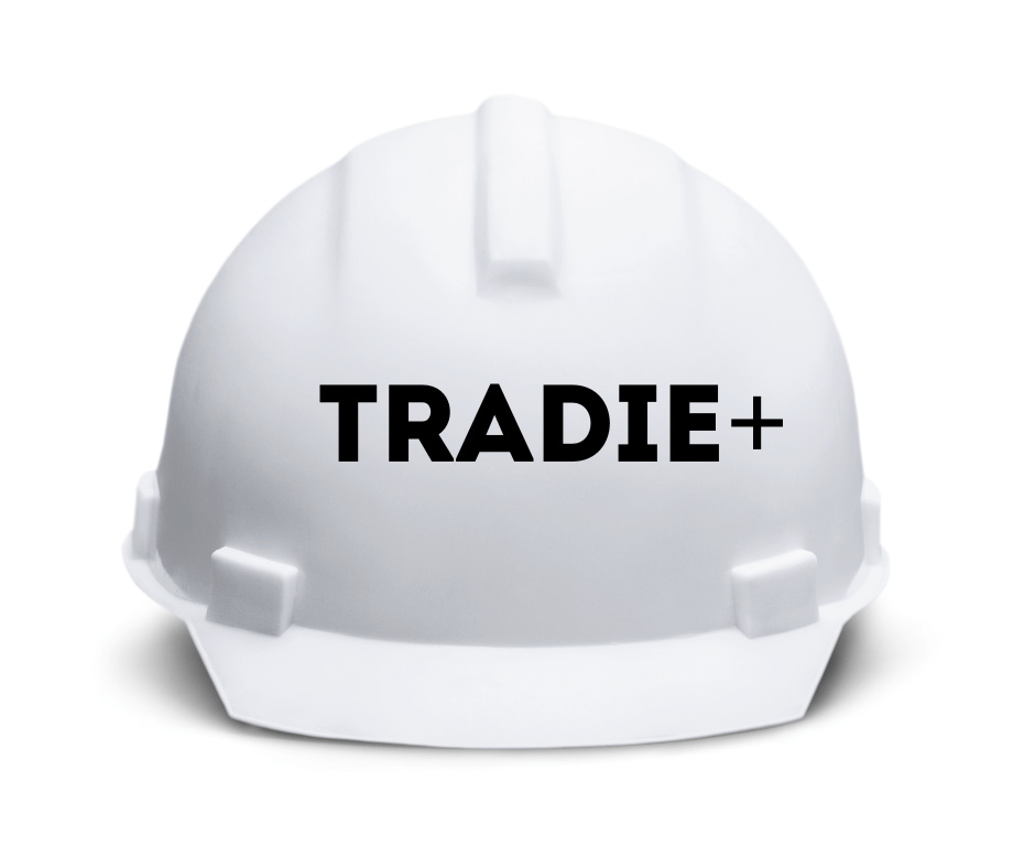 White hard hat with Tradie+