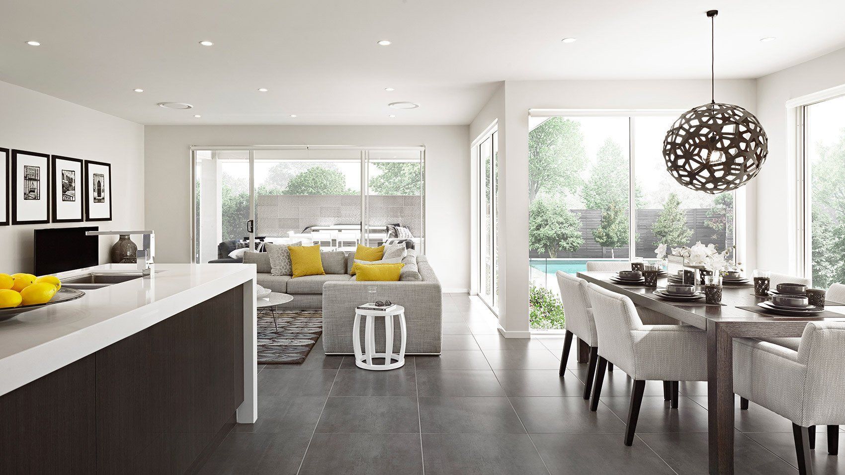 Kitchen with Daikin ducted heat pump