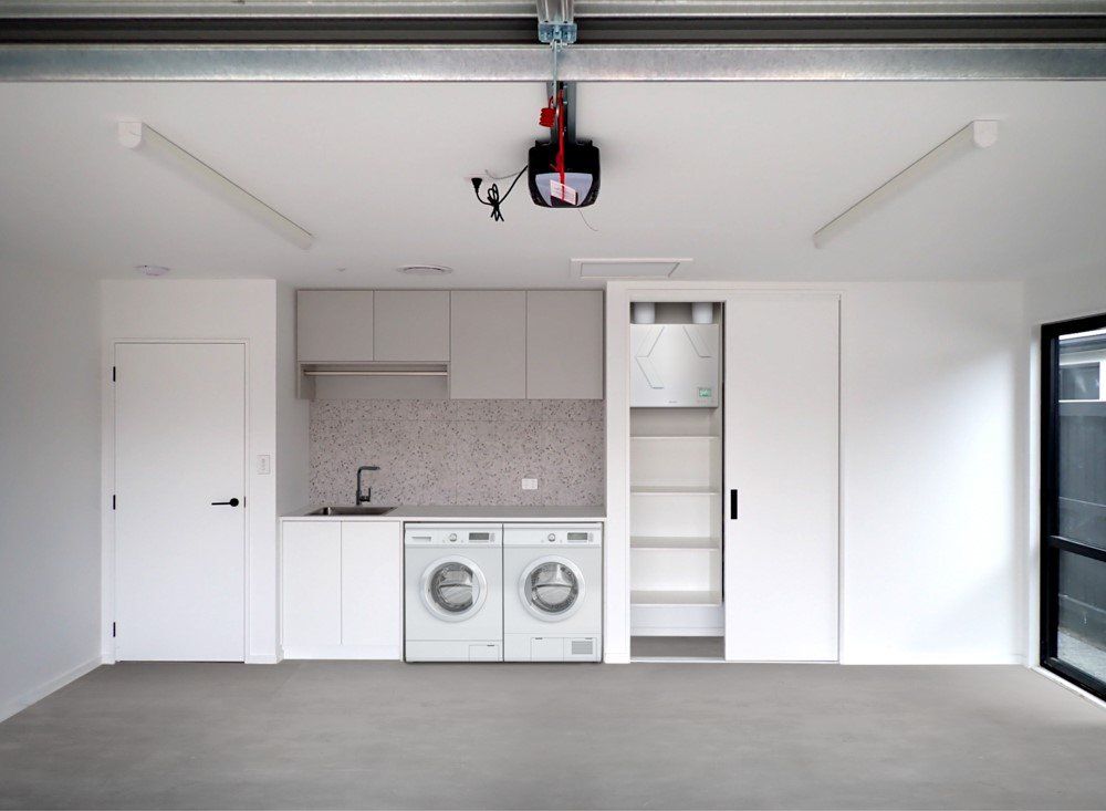 Mitsubishi Lossnay in Garage Laundry