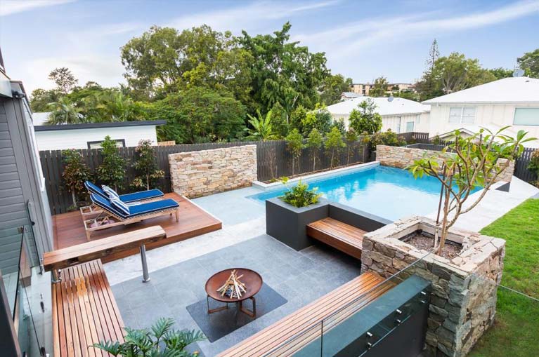Pool Landscaping — Brisbane, QLD — Norfolk Pools Pool Landscaping — Brisbane, QLD — Norfolk Pools