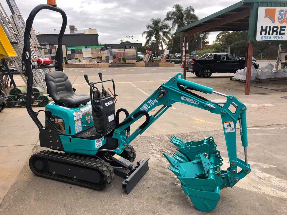 Teal excavator available for excavator hire in Adelaide