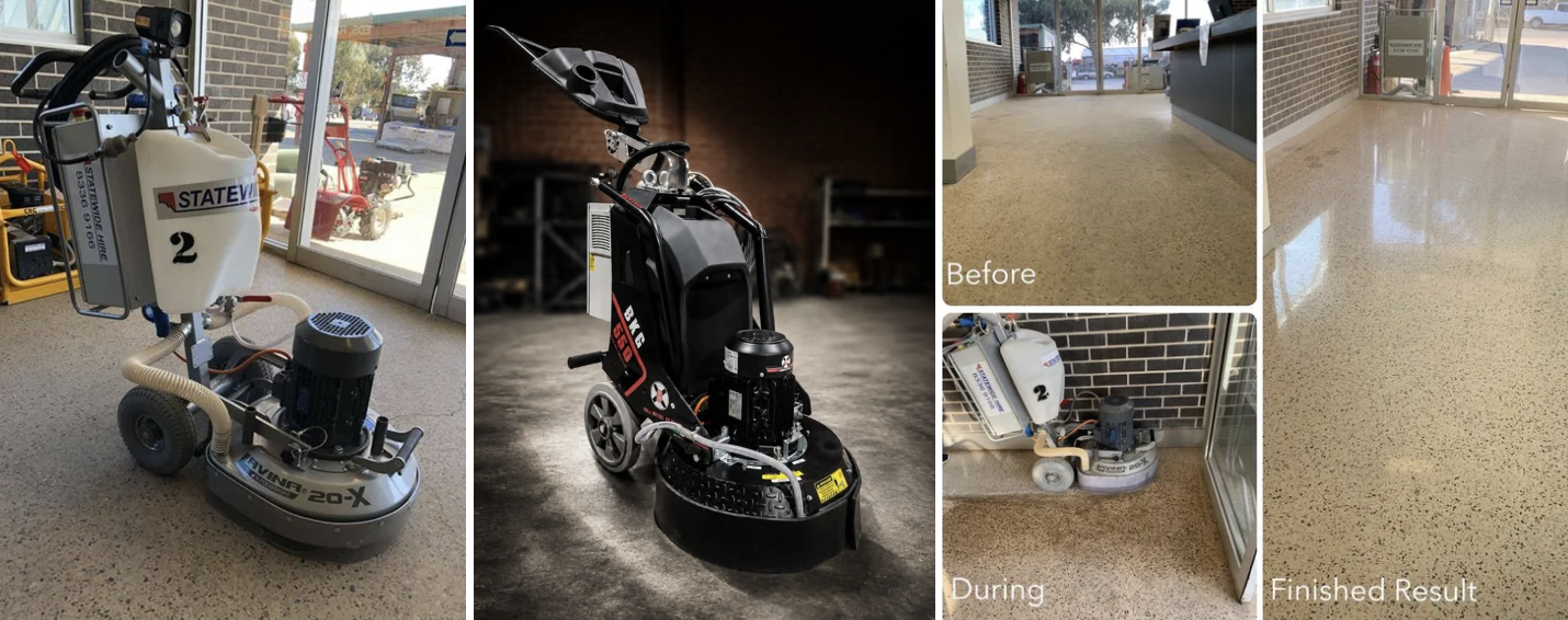 Concrete grinder hire Adelaide for concrete floor preparation and surface grinding