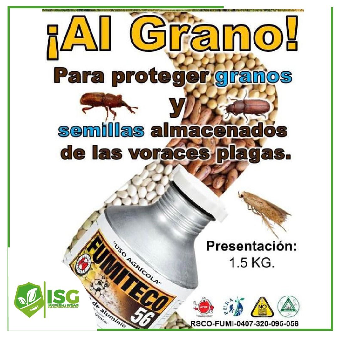 Se muestra una botella de fumiteco 56 sobre un fondo blanco