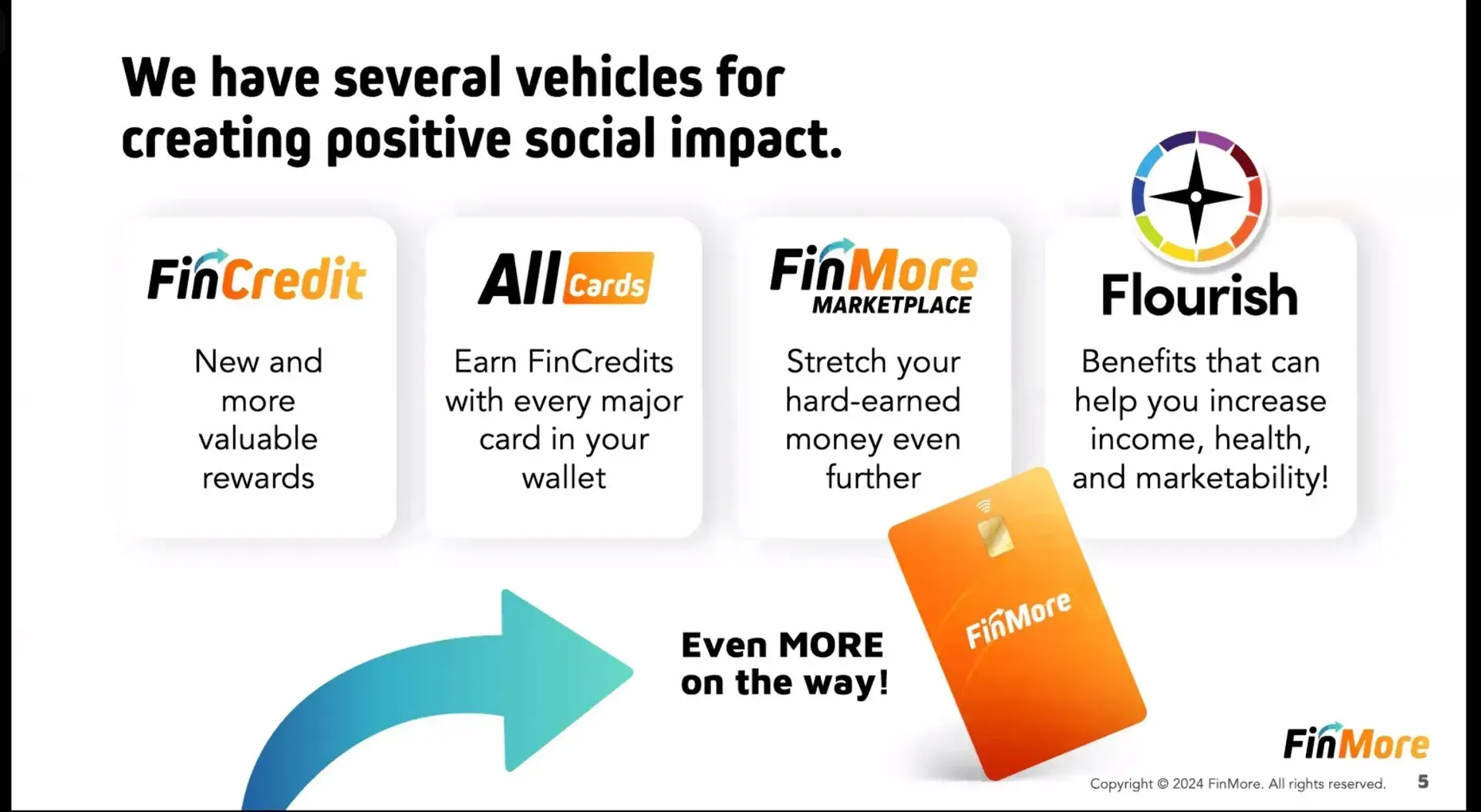 we have several vehicles for creating positive social impact