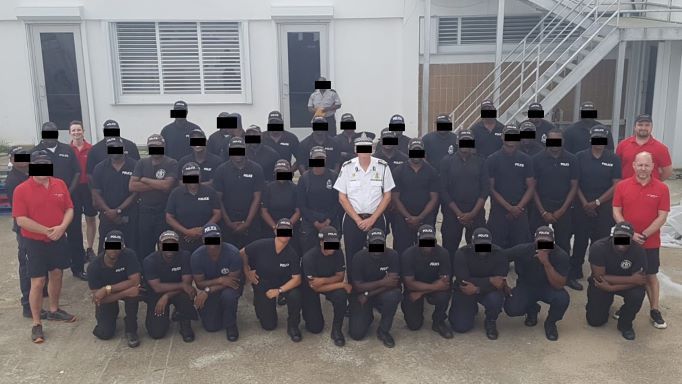 Police force public order training in the Caribbean