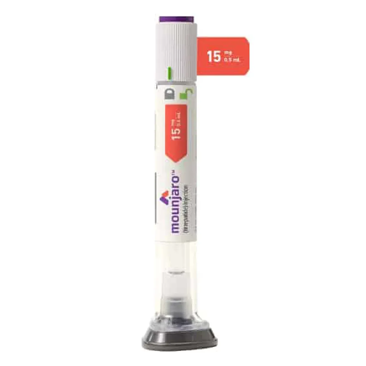 A white and purple pen with the word mounjaro on it
