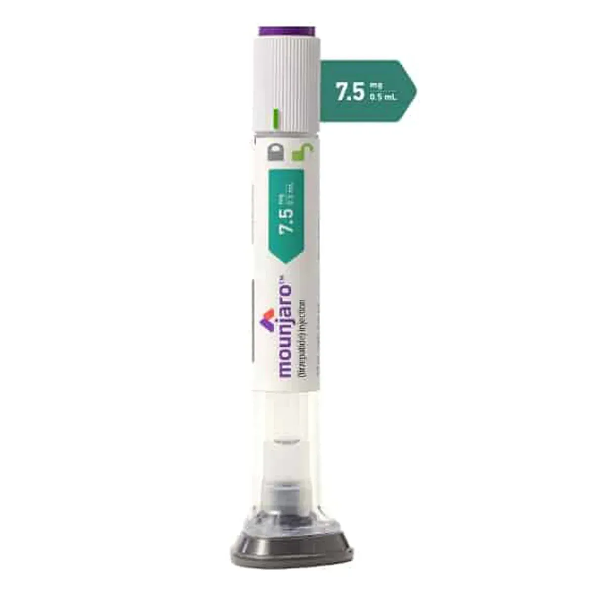A mountaro 7.5 ml syringe with a purple cap