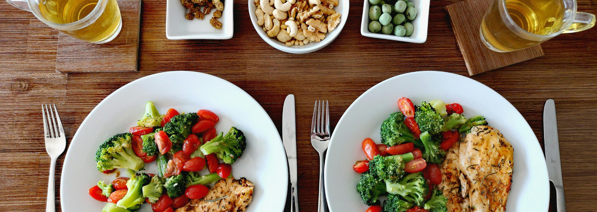 Picture of a healthy meal for 2. 