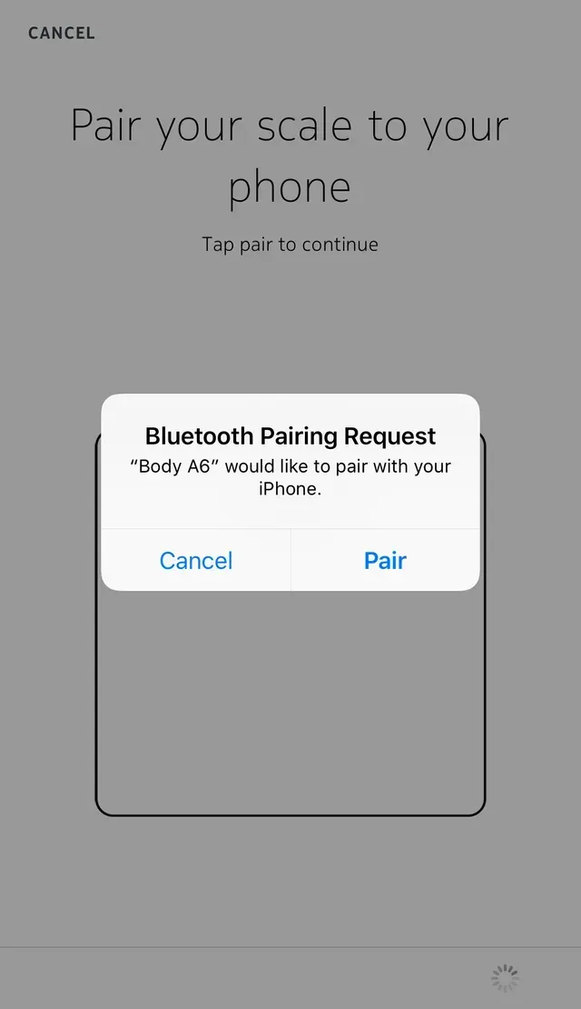 A screenshot of a phone screen that says ' bluetooth failing request ' on it.