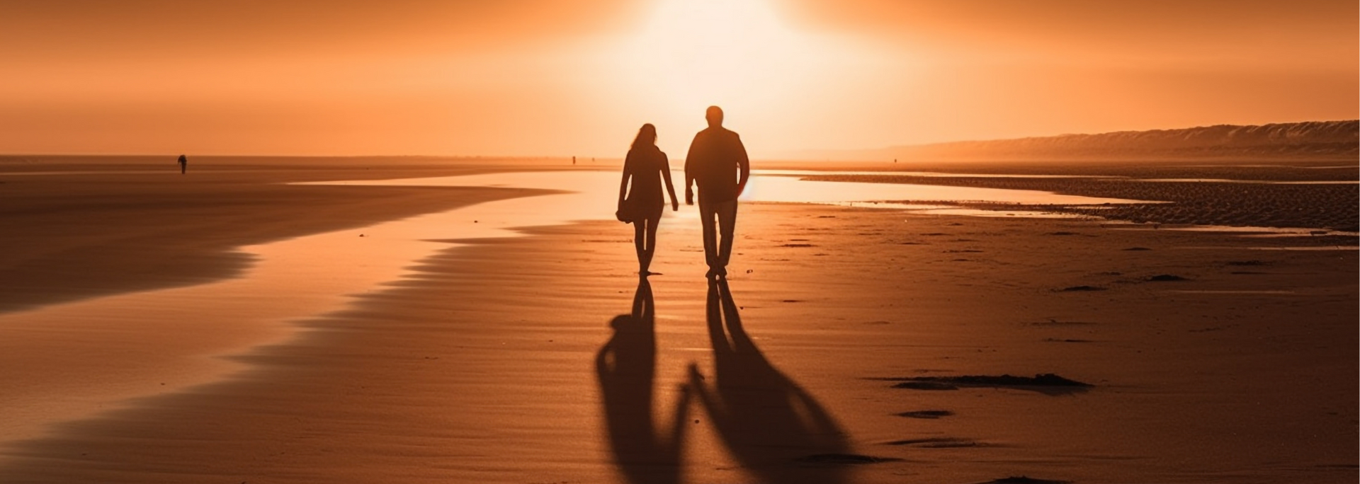 Picture of people walking during sunset. Picture of people walking during sunset.
