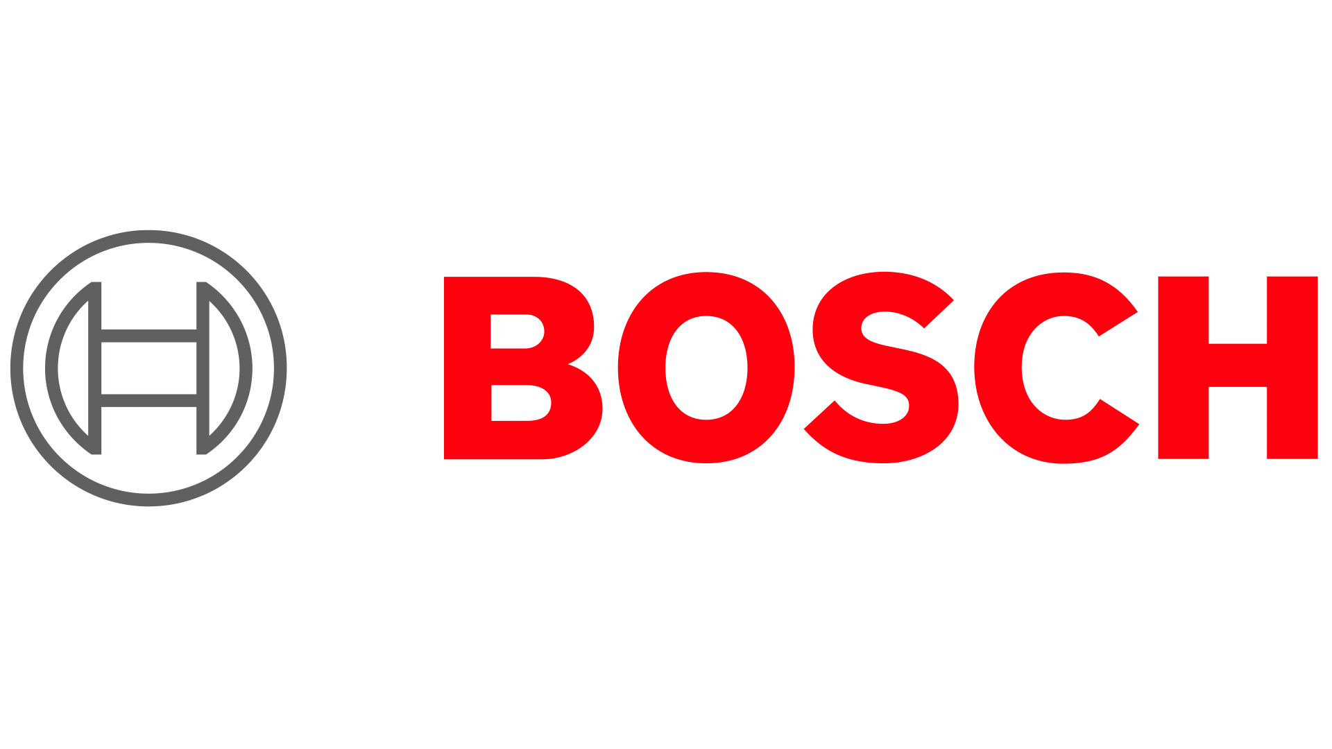 Le logo bosch est rouge et blanc sur fond blanc.