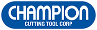 Le logo de Champion Cutting Tool Corp est bleu et blanc.