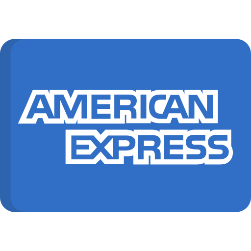 Le logo American Express est sur un fond bleu.