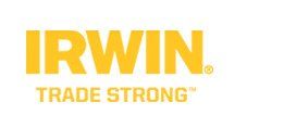 Un logo jaune et blanc pour irwin trade strong